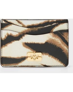 Ganni Bou Zebra Print Cardholder - Natural