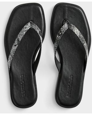Simon's Snakeskin Strap Cushioned Sandals Made In Spain Women - Black