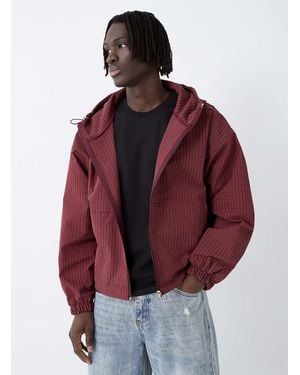 Le 31 Lightweight Check Jacket Imported From Seoul - Red