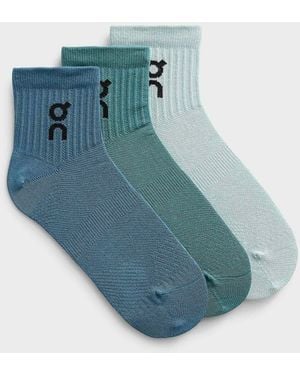 On Shoes Logo Ped Socks Set Of 3 - Blue