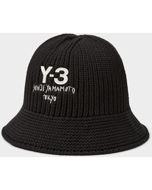 Y-3 Cotton Knit Bucket Hat (men, Black, One Size)