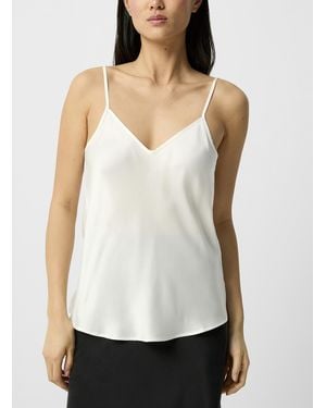 SILK LAUNDRY Draped Finish Pure Silk Cami - White