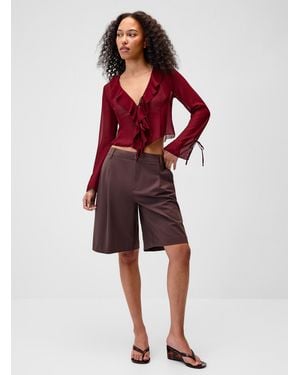 Twik Ruffled Chiffon Bolero - Red