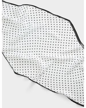Simon's Polka Dot Diamond Scarf - White