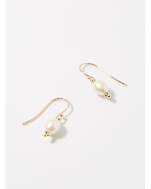 POPPY FINCH Large Pearl Earrings - Natural