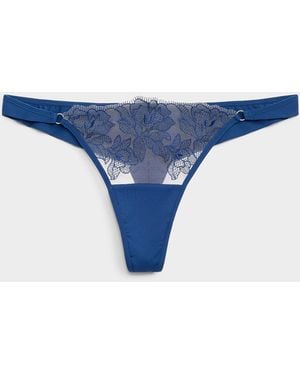 Bluebella Avery Embroidered Tulle Thong Nylon And Polyester - Blue