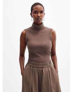 Inwear Fitted Mock - Brown