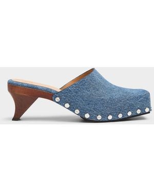 Ganni June Denim Rivet Clog Women - Blue