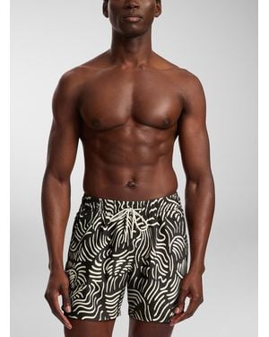 Oas Abstract Striations Swim Trunk - Multicolor