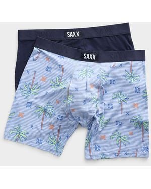 Saxx Underwear Co. 6" Drinko Flamingo Boxer Briefs Vibe Xtra - Blue