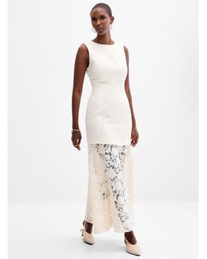 EVER NEW Joan Romantic Lace Tiered Dress - Natural