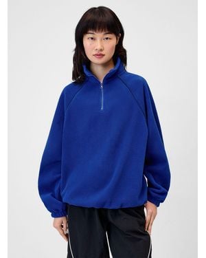 Twik Raglan Zip Mock - Blue