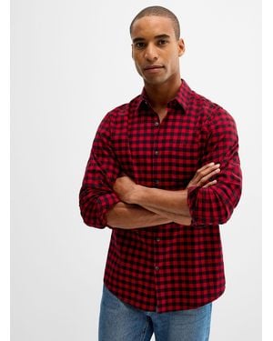 Le 31 Gingham Shirt Modern Fit - Red