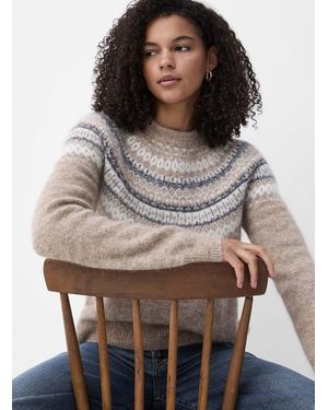 Contemporaine Alpaca Wool Fair Isle Sweater - Grey