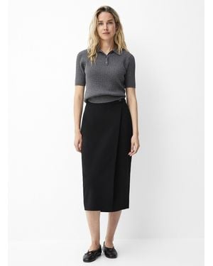 Contemporaine Dense Crepe Plain Skirt - Black