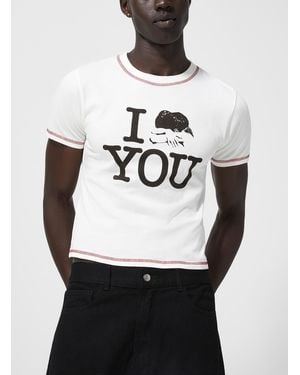 Carne Bollente I Love You Print Cropped T - White