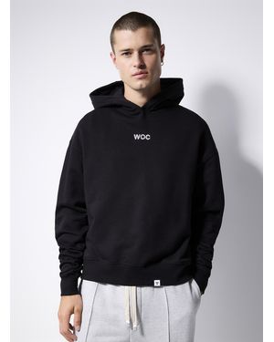 Woc Textured Logo Hooded Sweatshirt - Black