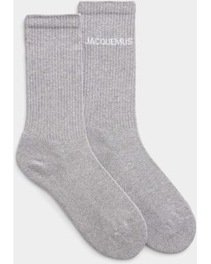 Jacquemus Signature Ribbed Socks - Grey