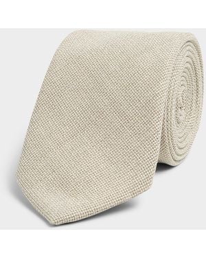 Le 31 Pure Wool Woven Tie - Natural