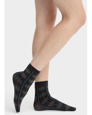 Emilio Cavallini Checked Ankle Socks - White