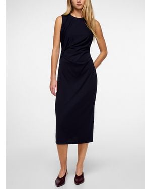 Theory Draped Crepe Jersey Midi Dress - Black