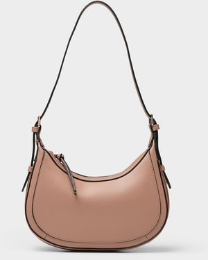 Simon's Solid Small Rounded Shoulder Bag - Pink