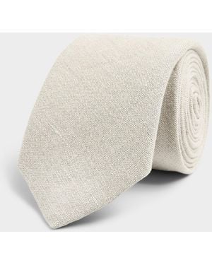 Le 31 Solid Pure Linen Tie - White