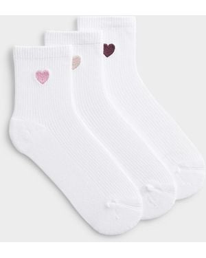 Lemon Embroidered Heart Ultra - White