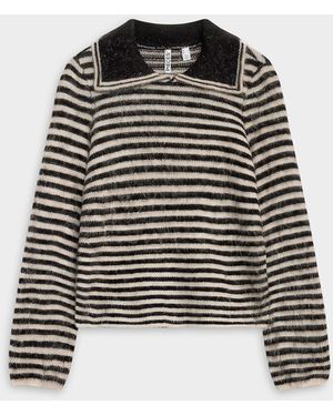 Pieces Striped Point - Black