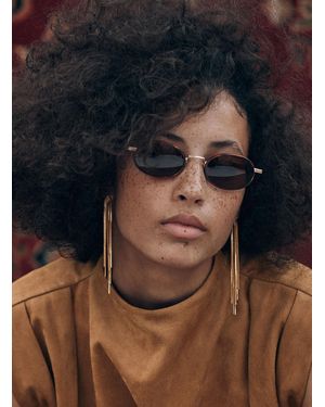 Chimi Lea Narrow Oval Sunglasses - White
