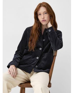 Contemporaine Patch Pockets Corduroy Blazer - Black