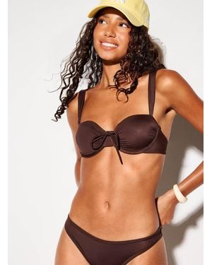 Simon's Ruched Bow Balconette - Brown