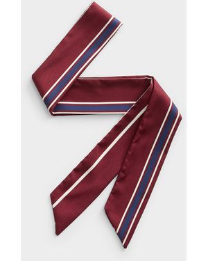 Simon's Preppy Stripe Narrow Scarf - Red