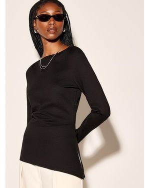 Icône Gathered Waist Asymmetrical Interlock T - Black