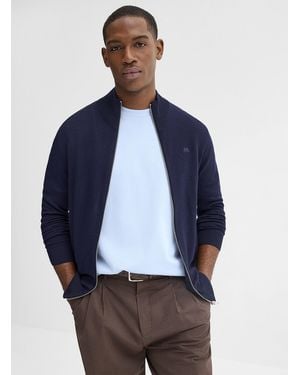 Lindbergh Merino Knit Zip - Blue