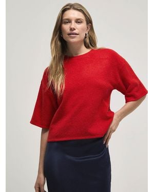 Ichi Touch Of Wool Boxy - Red