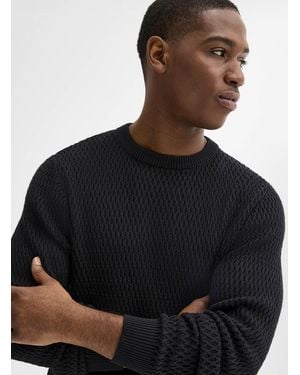 Lindbergh Lattic Textured Sweater - Black