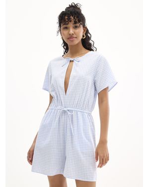 Simon's Centre Cutout Cotton Romper - White
