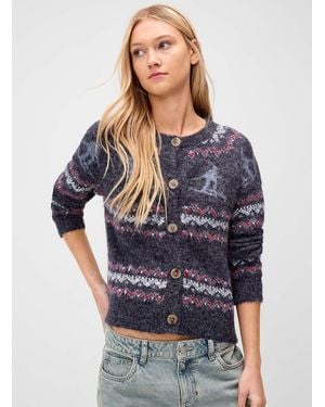 Twik Winter Pattern Cardigan - Blue