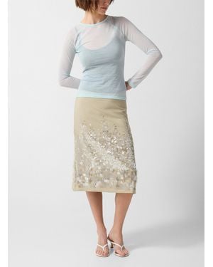 Paloma Wool Ara Sequined Midi Skirt - Natural