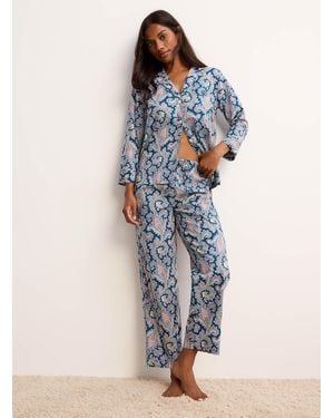 Ralph Lauren Navy Blue Paisley Flowy Pyjama Set