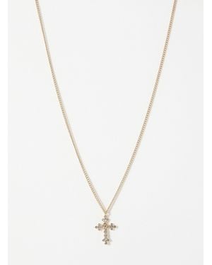 Simon's Shimmery Cross Chain - White