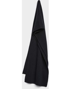 BOSS Beckham X Virgin Wool And Cashmere Ribbed Scarf - White