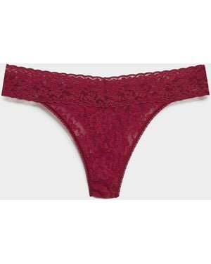 Hanky Panky Stretch Lace Thong Nylon - Red