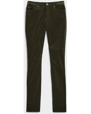 Contemporaine Solid Corduroy Pant Fit: Straight Leg, Mid Rise - Green