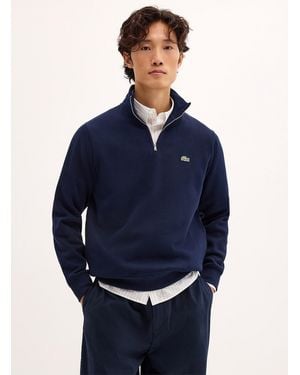 Lacoste Zippered Mock - Blue