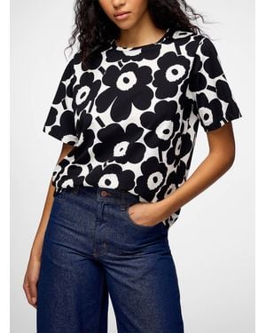 Marimekko Tunnit Unikko Pure Cotton T - Blue