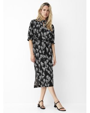 Saint Tropez Lenya Delicate Bouquets Pleated Skirt - Black