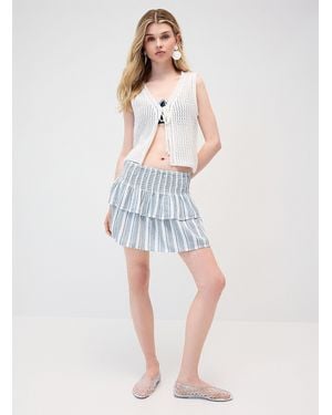 ONLY Smocked Waist Miniskirt - White
