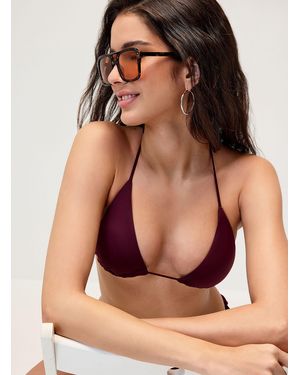 Simon's Halter String Triangle Bra - Black